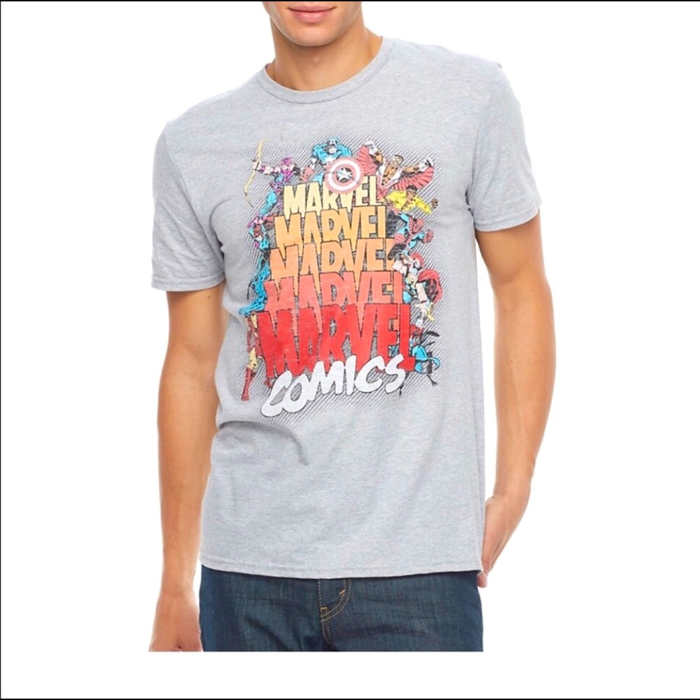 NEW MARVEL Comics Tee Shirt Small Gray Men’s